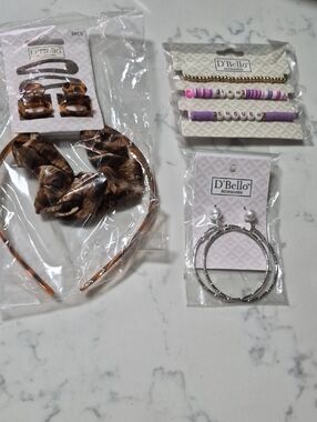 Women's Purple Beaded Hair Clips & Accessories Set, D'Bello Accessories